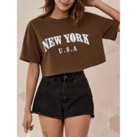 Women Half Sleeve Cropped T-Shirts