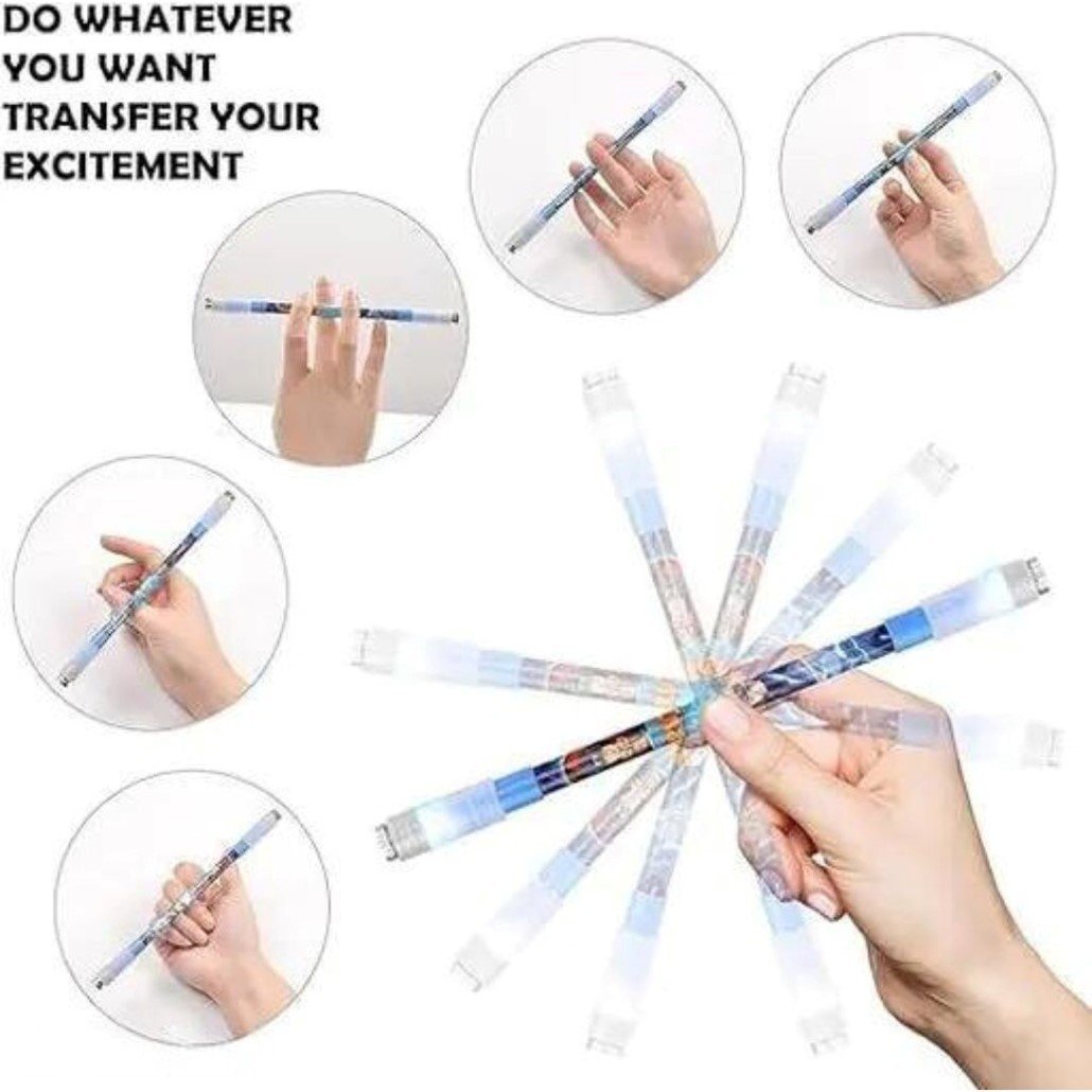 LED Spinning Rotatable Finger Pen for Gaming Student (pack of 4)