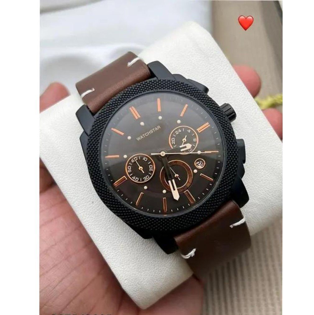 Best Quality Premium Leather Belt Watch For Men & Boys