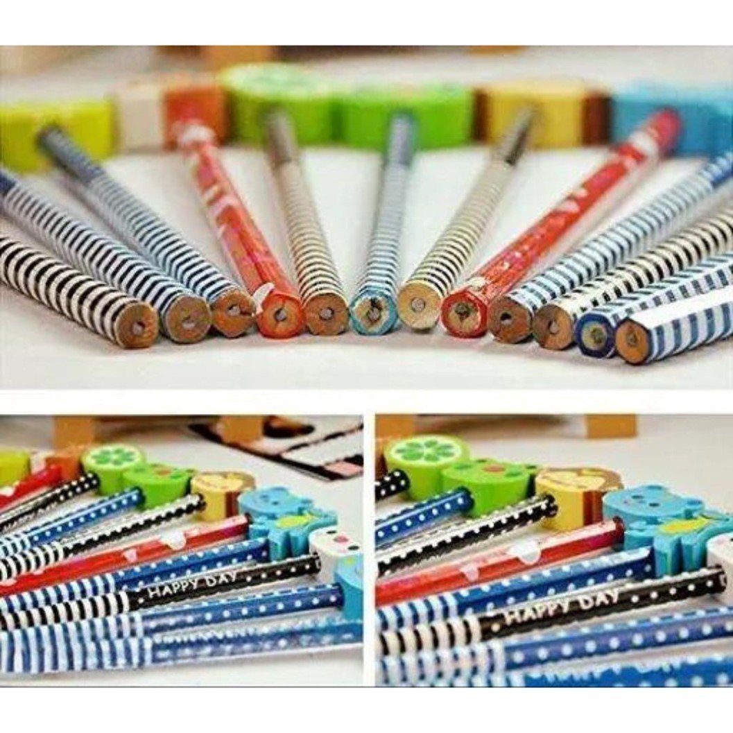 Cartoon Printed Pencils with Eraser for Kids(Pack of 24 PC )