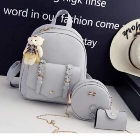 Trendy Girls 3-Piece Mini Leather Backpack Set